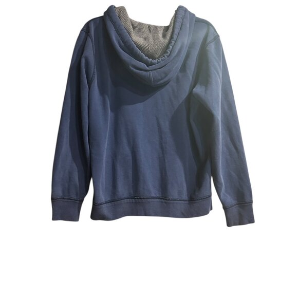 American Eagle Men’s Vintage Blue Full-Zip Hoodie Sz M Spell Out Y2K Cozycore - Picture 4 of 8